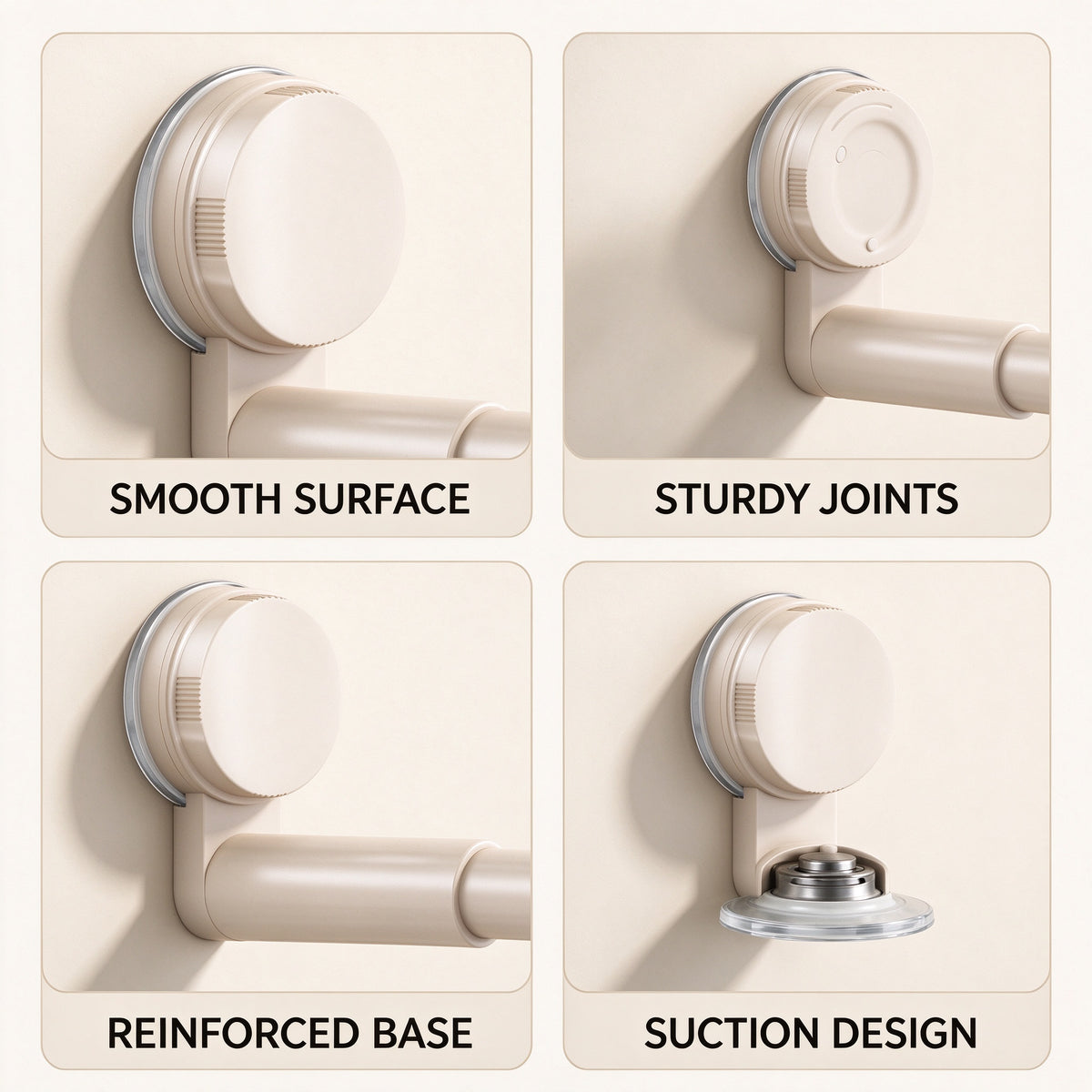 Suction Hanger Rack, 7.7 in Arm, PP Plastic, Closets and Laundry