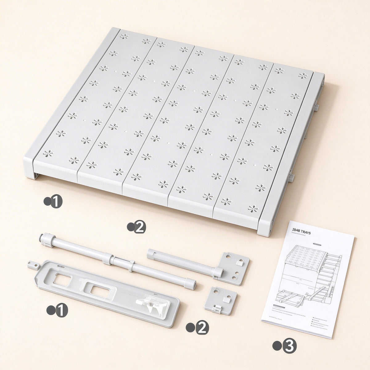Expandable Shelf Tray, Telescopes 11.8-49.2 in, Carbon Steel