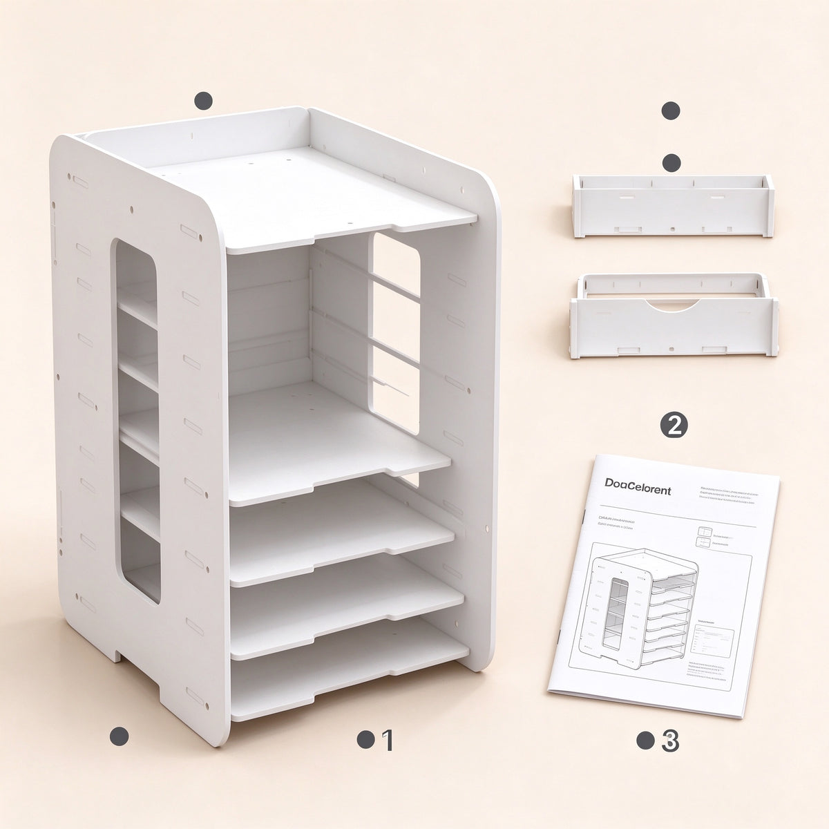 Tiered Desk File Organizer, 4 or 7 Tier, 9.1 or 13.4 in Wide, PVC
