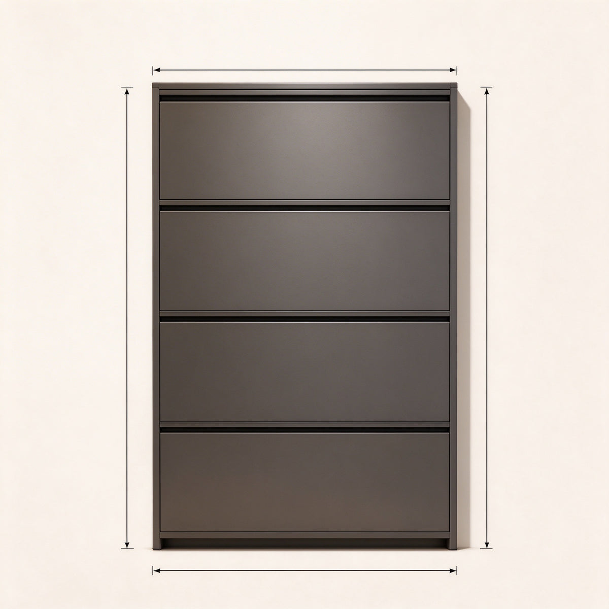 Ultra-Slim Flip-Down Shoe Cabinet, 2 or 3 Tier, 20 or 25.8 in Wide