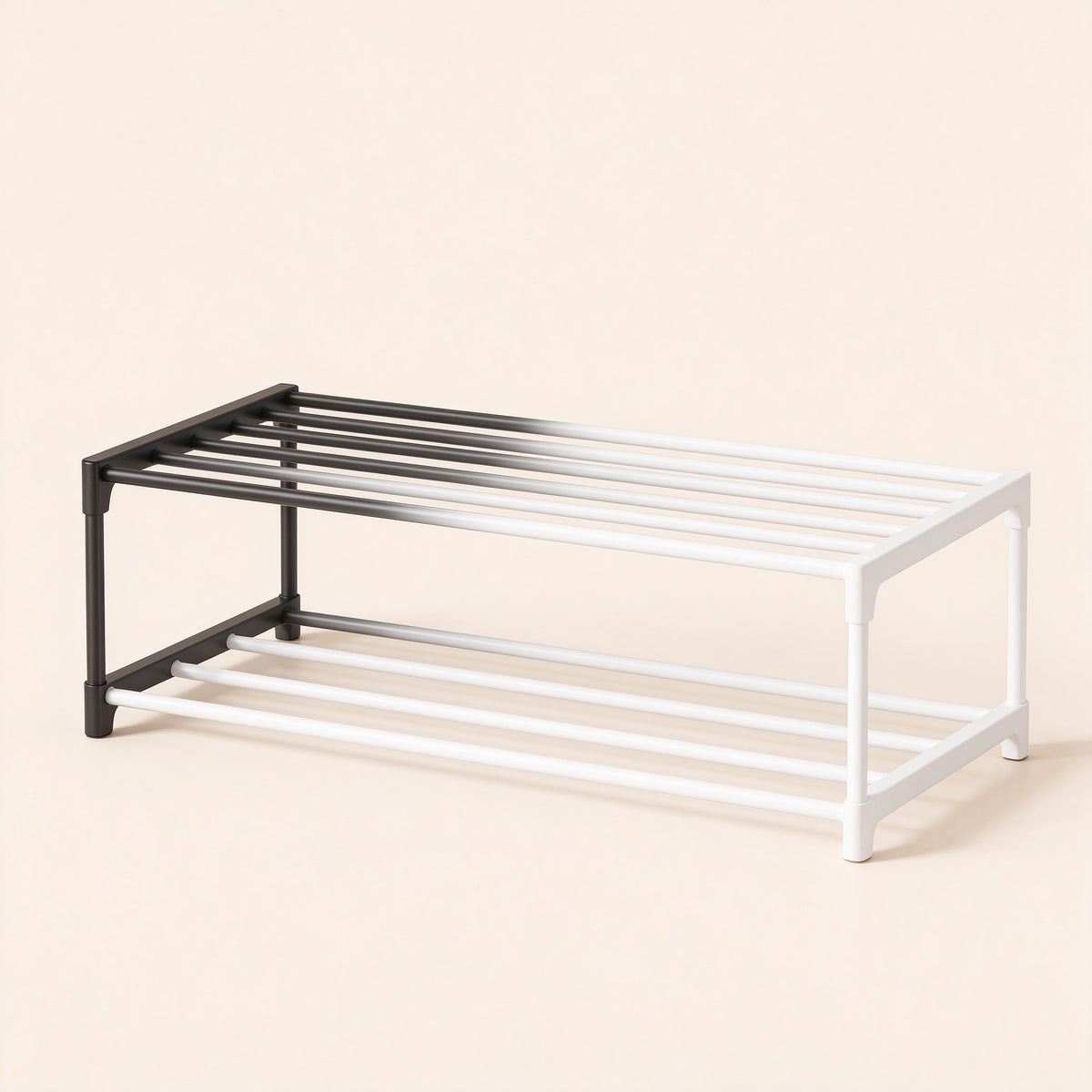 Under-Bed Shoe Rack, 2 Tier, 8.3 in Tall, 18.1 to 29.5 in Wide
