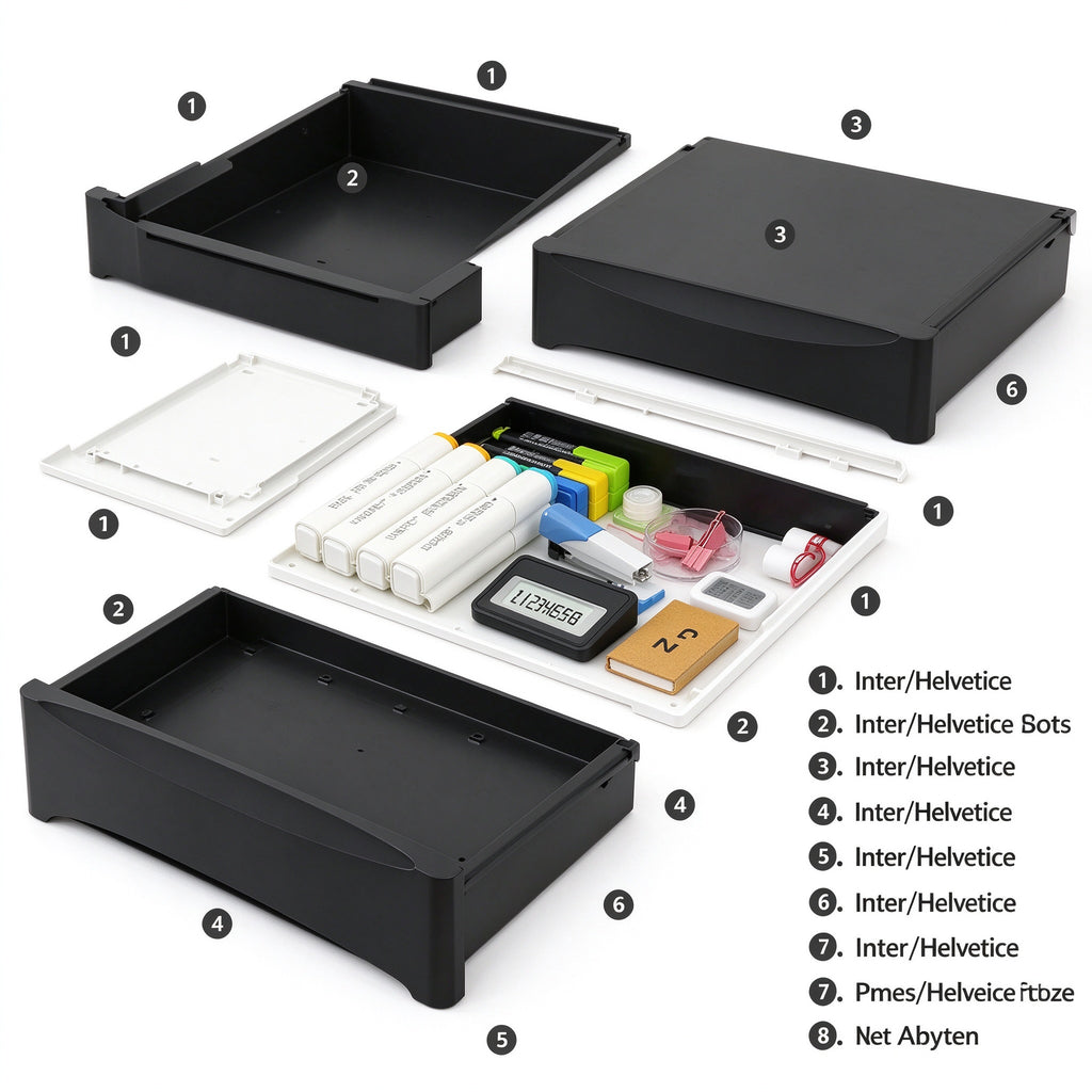 Under-Desk Drawer, No-Drill Adhesive, 7.5 to 13.2 in Wide, Pull-Out