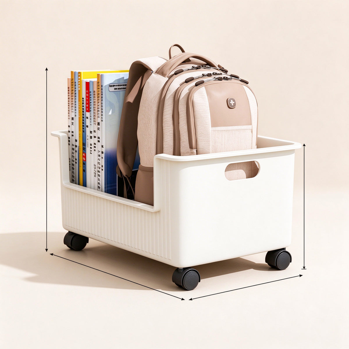 Rolling Under-Desk Storage Cart, 15.0 and 15.7 in Wide, Casters