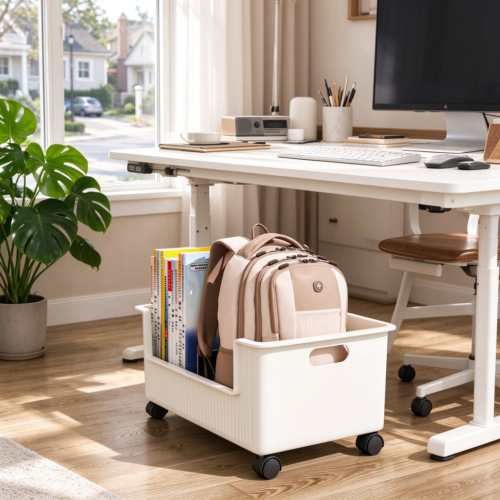 Rolling Under-Desk Storage Cart, 15.0 and 15.7 in Wide, Casters
