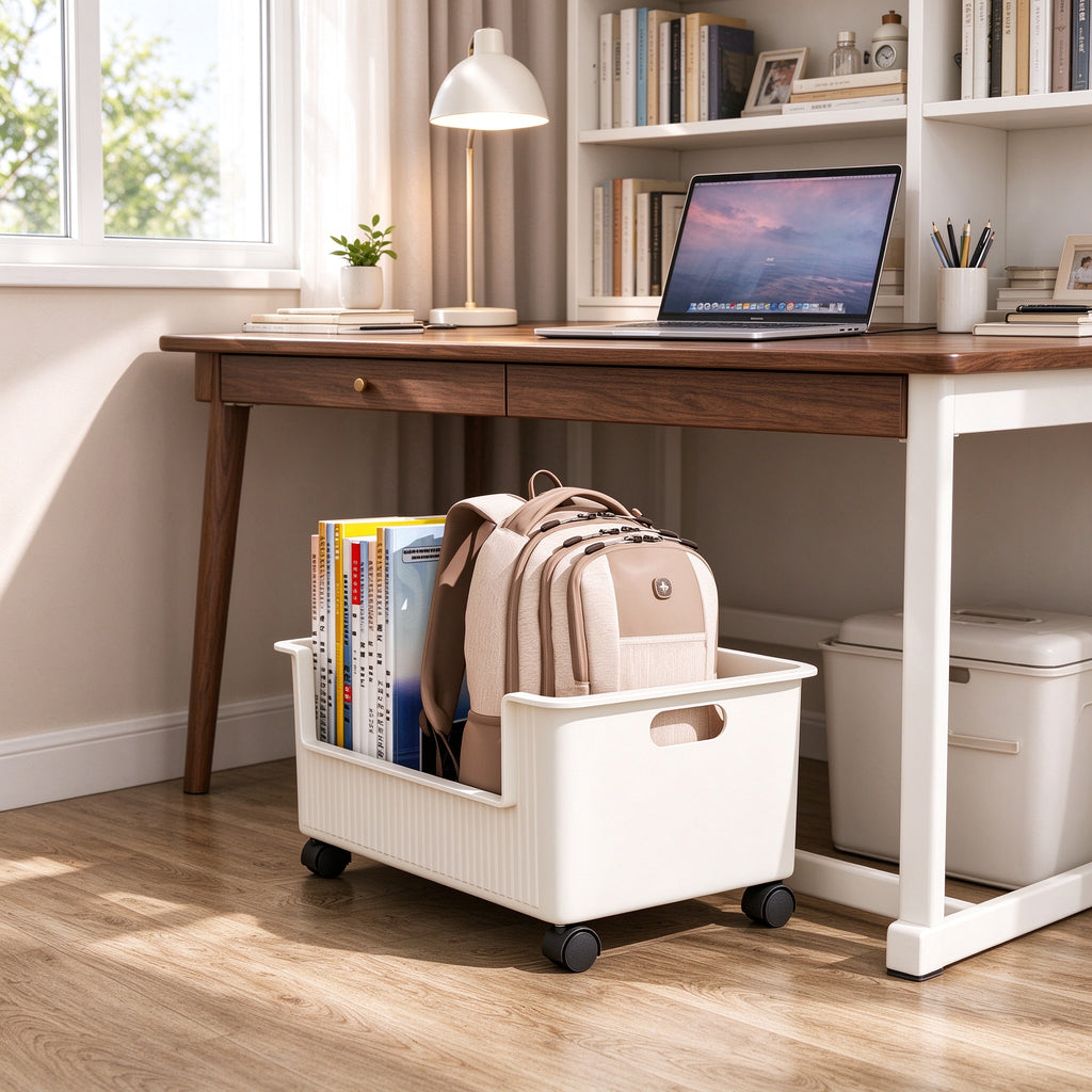 Rolling Under-Desk Storage Cart, 15.0 and 15.7 in Wide, Casters