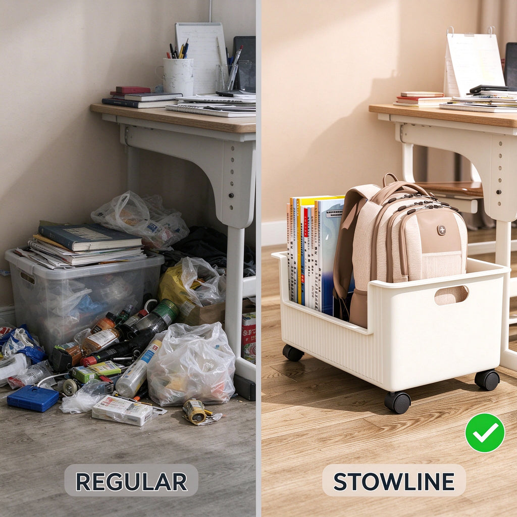 Rolling Under-Desk Storage Cart, 15.0 and 15.7 in Wide, Casters