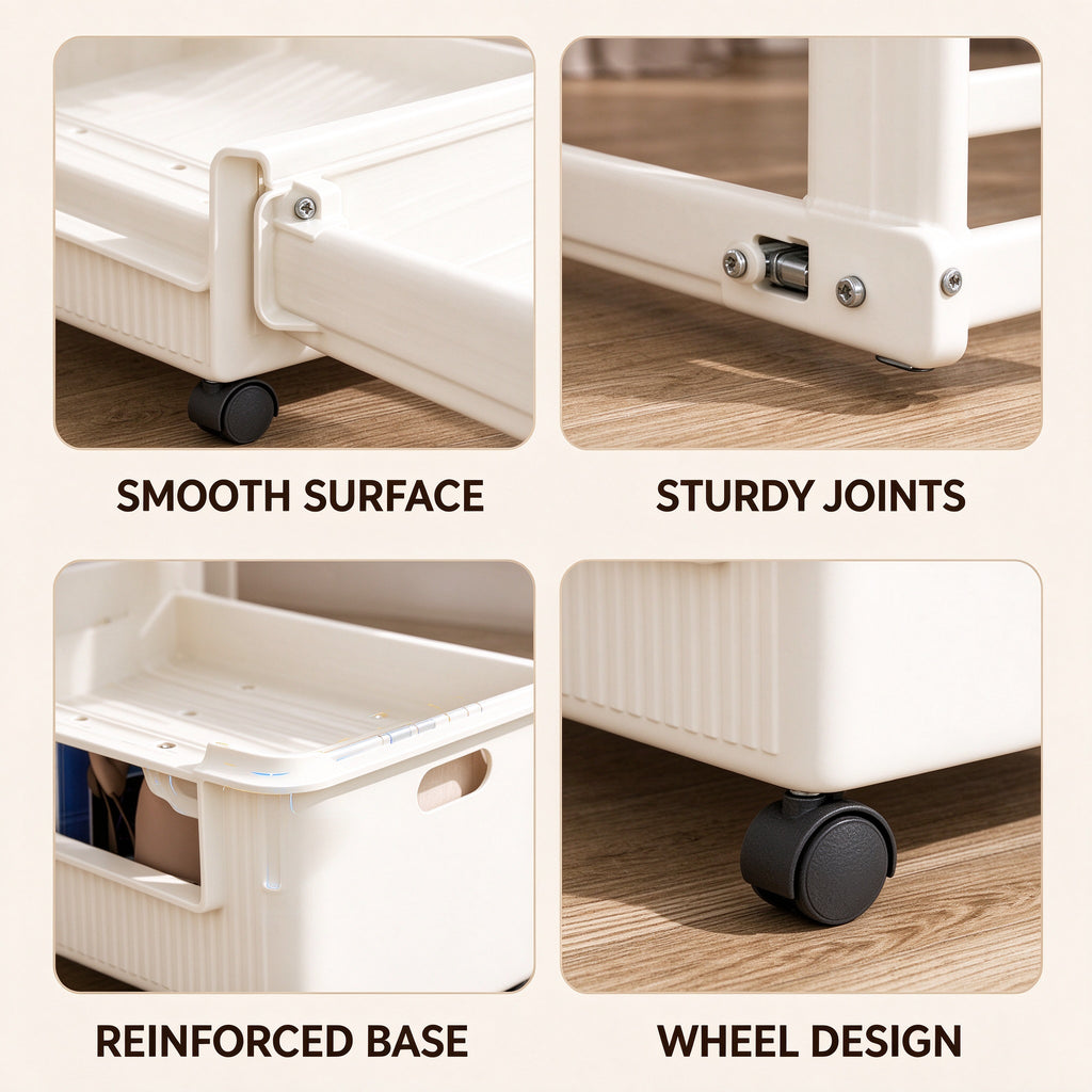 Rolling Under-Desk Storage Cart, 15.0 and 15.7 in Wide, Casters