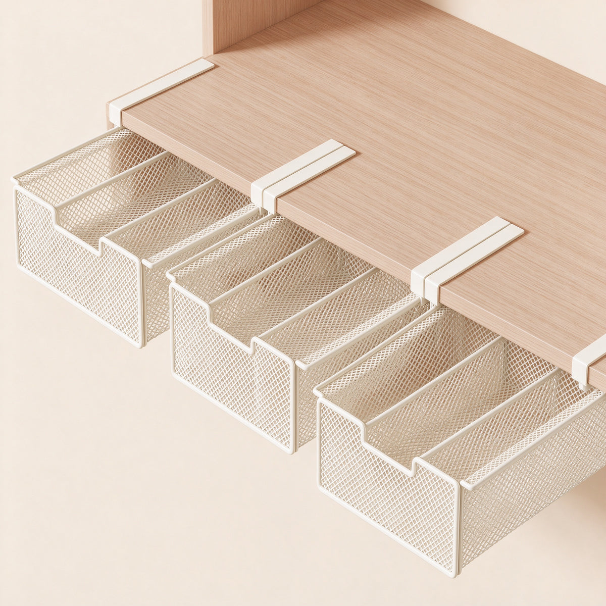 Under-Shelf Pull-Out Drawer, Hooks on the Board, 9.8-17.7 in