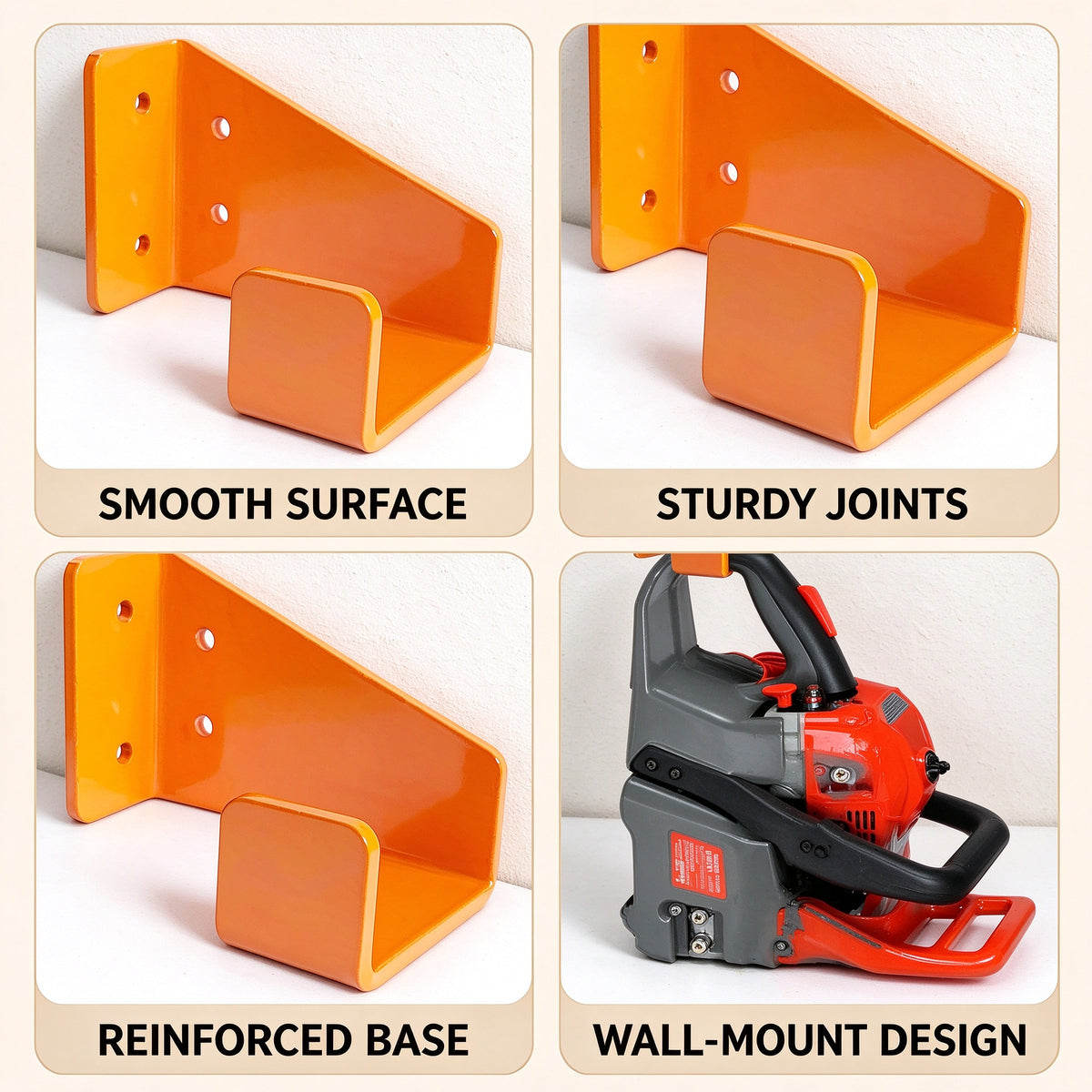 Wall-Mount Chainsaw Hanger, Steel Hook, 3.5 in Deep, 1 or 2 Pack