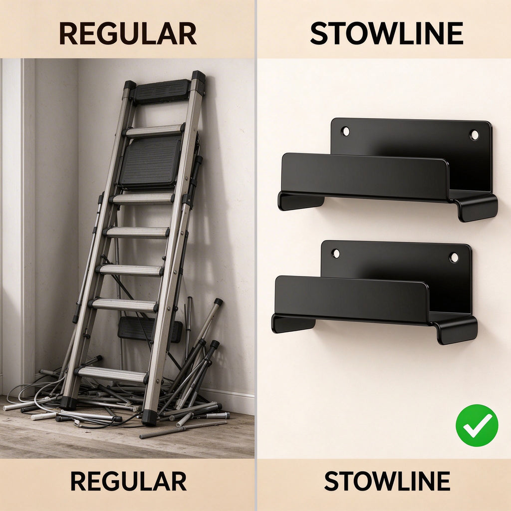 Wall-Mount Ladder Hook, Steel, 5.3 in Deep, 1 or 2 Pack