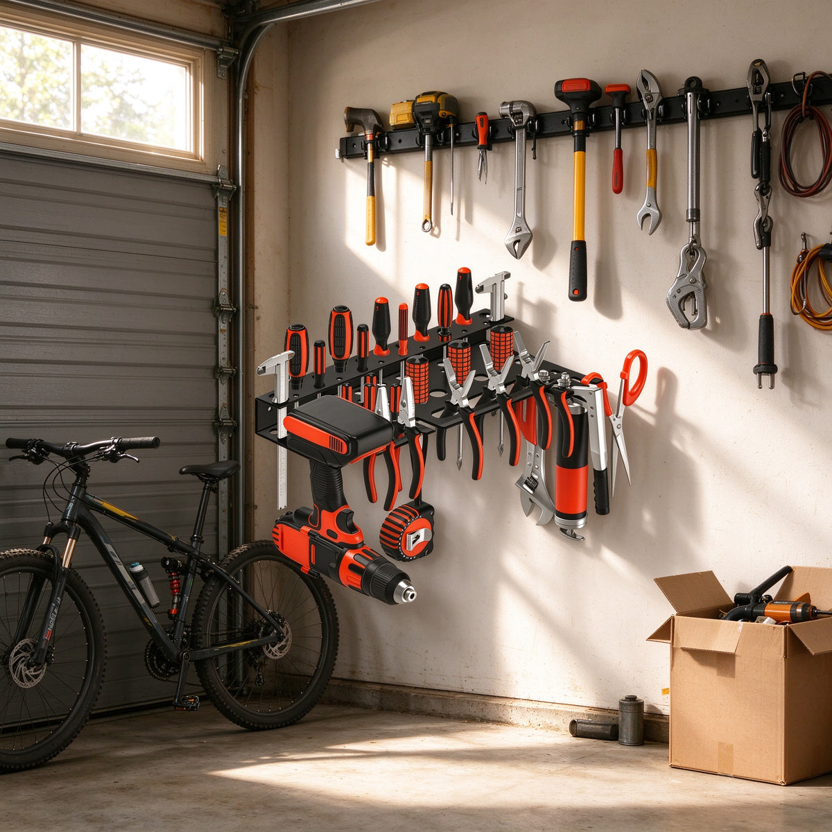 Wall-Mount Power Tool Organizer, 15.7 x 5.7 in Metal Plate